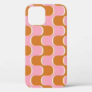Retro 70s: Gold-Pink Wavy Pattern. iPhone 12 Case