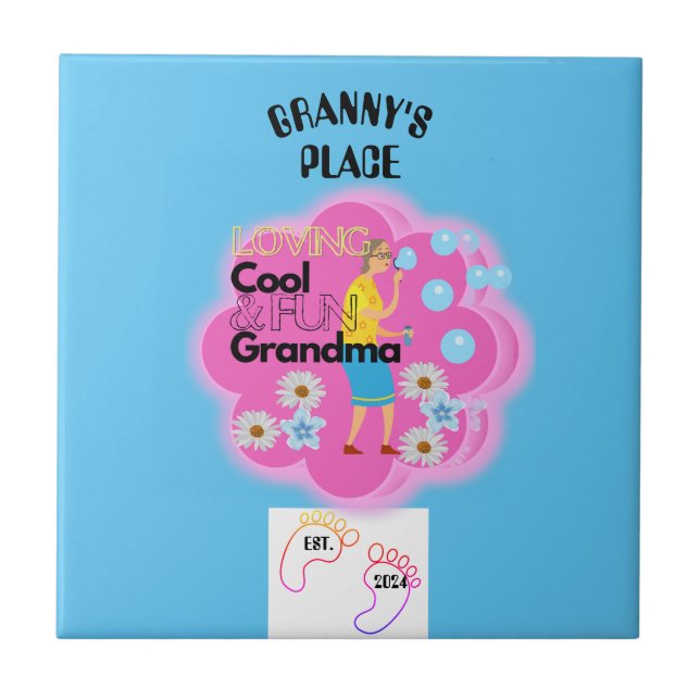 Retro 70s Granny's Place Ceramic Tile (Front)