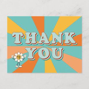 Retro 70s Groovy Baby Shower Thank you Card