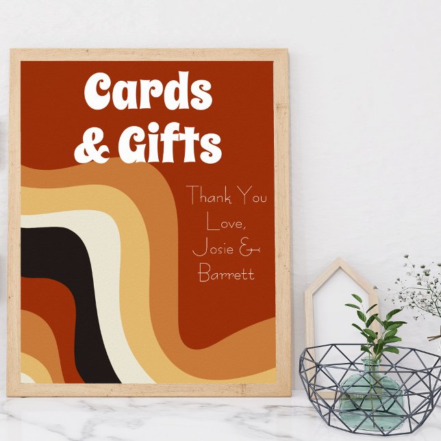 Retro 70s Groovy Boho Wedding Cards and Gifts Poster (Creator Uploaded)