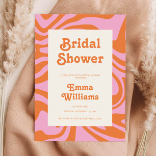 Retro 70s Groovy Bridal Shower Invitation