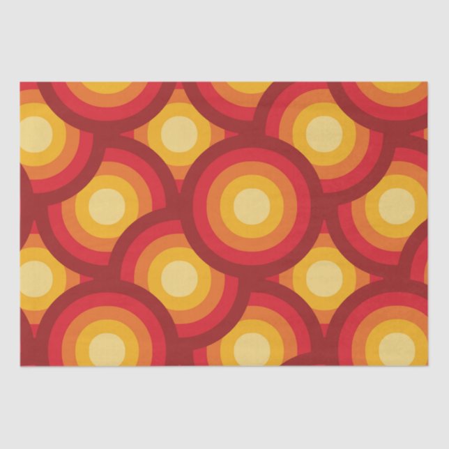 Retro 70s Groovy Circles Pattern  Tissue Paper (Front)