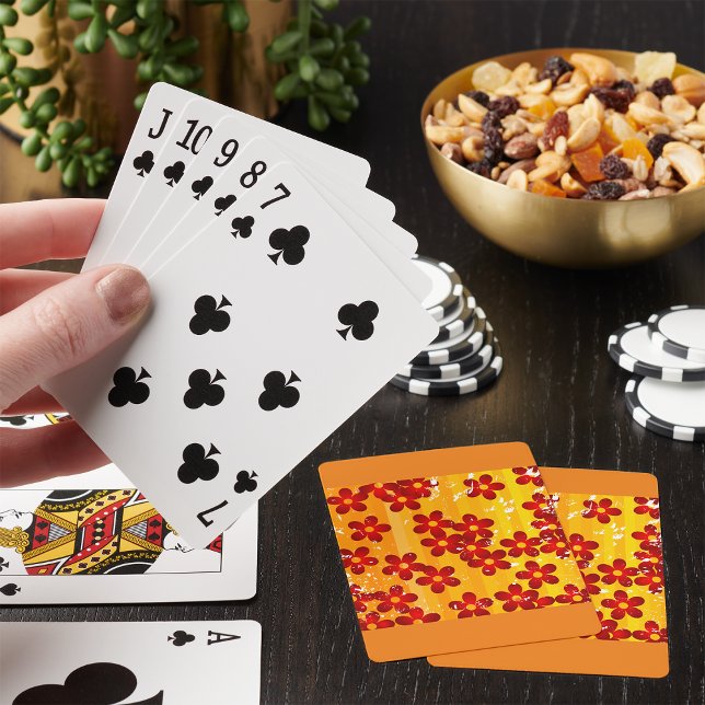Retro 70s Groovy Floral Pattern Playing Cards (Creator Uploaded)