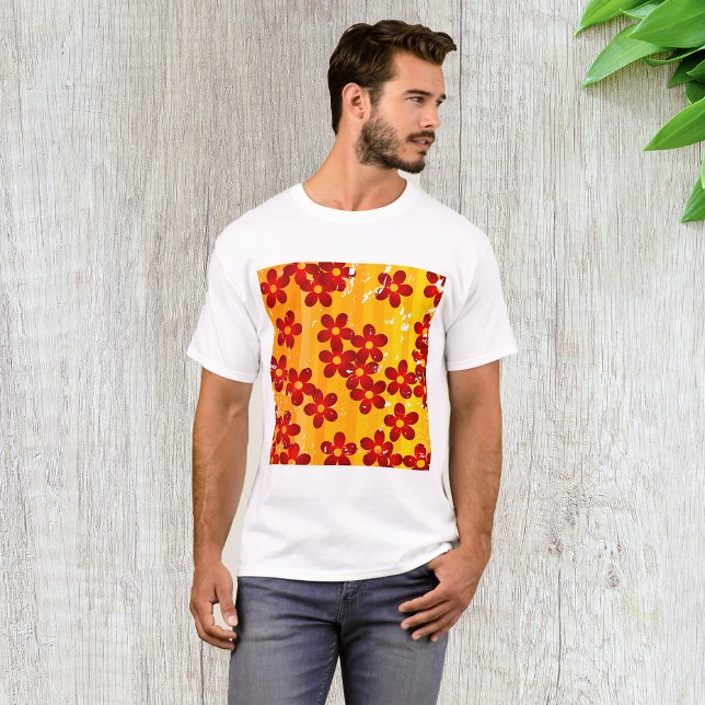 Retro 70s Groovy Floral Pattern T-Shirt (Creator Uploaded)