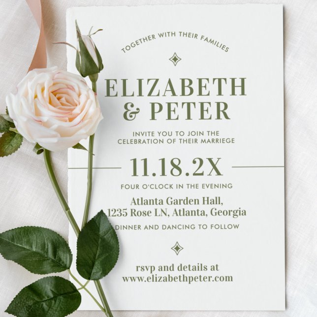 Retro 70s Groovy Green Wedding Invitation (Creator Uploaded)