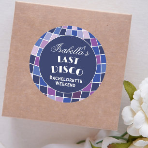 Retro 70s Groovy Last Disco Bachelorette Party  Classic Round Sticker