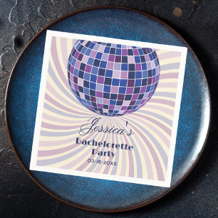 Retro 70s Groovy Last Disco Bachelorette Party Napkin