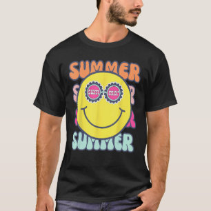 Retro 70s Groovy Style Summer Sunglasses Smile Fac T-Shirt