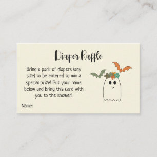 Retro 70's Halloween Baby Shower Diaper Raffle Enc Enclosure Card