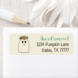 Retro 70's Halloween Groovy Return Address Return Address Label