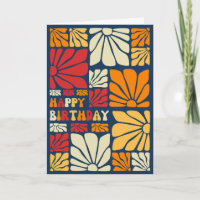 Retro 70s Hippie Groovy Flower Blossom Birthday