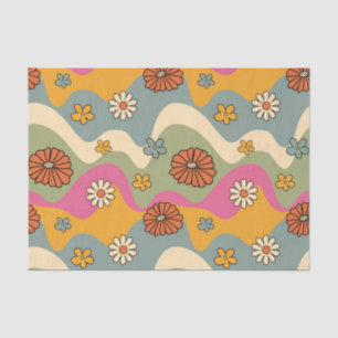 Retro 70s Inspired Floral Decoupage  Crafting Tissue Paper
