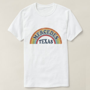 Retro 70s Mercedes Texas Distressed Rainbow Pride T-Shirt