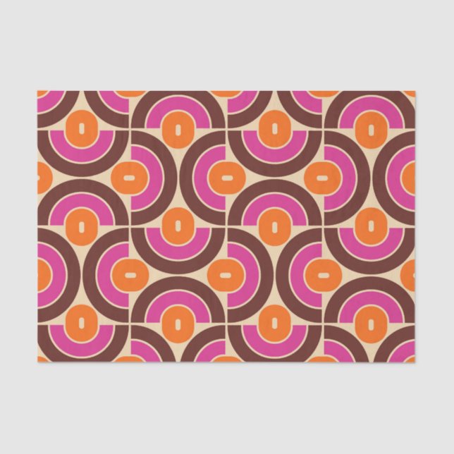 Retro 70s Mid Mod Geometric Pattern Tissue Paper (Front)