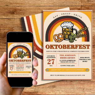 Retro 70s Oktoberfest Party Personalised Bier Invitation