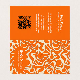 Retro 70s Orange Organic Blob Pattern Seamless Business Card