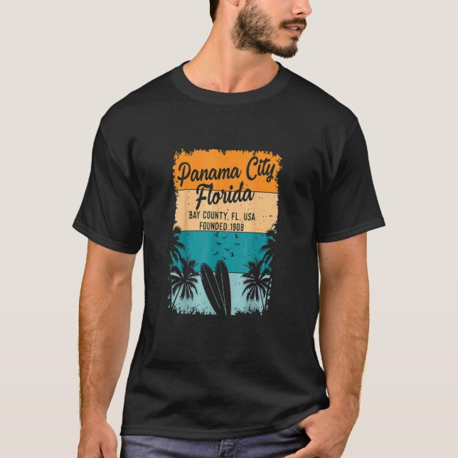 Retro 70's Panama City Beach Florida FL Souvenirs T-Shirt (Front)