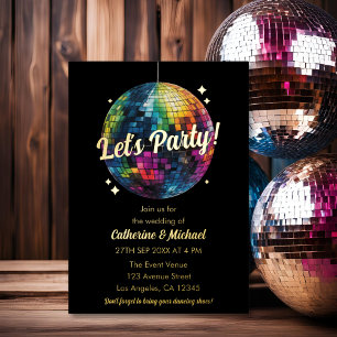 Retro 70's Party Disco Ball Sparkle Glam Wedding