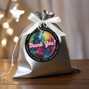 Retro 70's Party Disco Ball Sparkle Glam Wedding Favour Tags