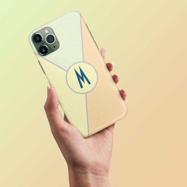 retro 70s pastel Colour block Triangle Monogram Case-Mate iPhone Case (Creator Uploaded)