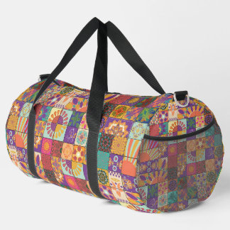 Retro 70s Patchwork Duffle Bag