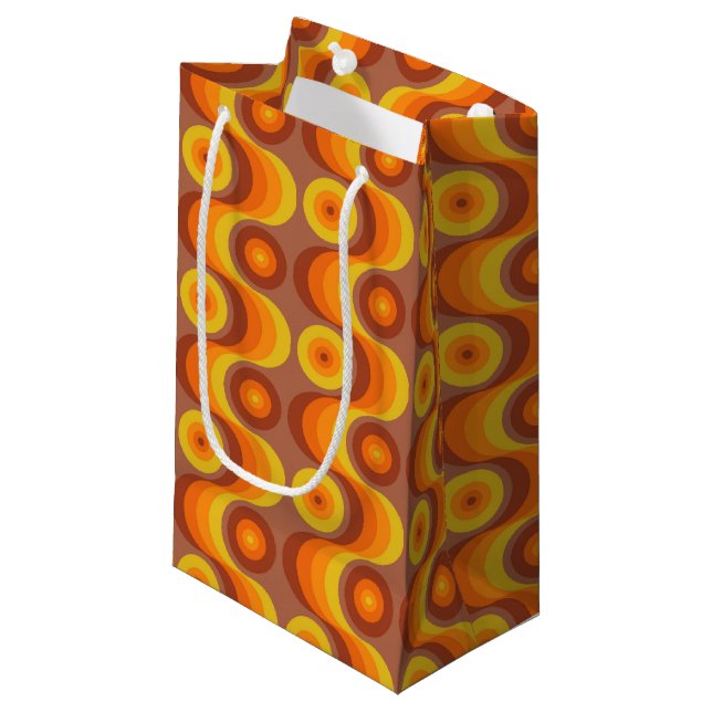 Retro 70s Pattern Small Gift Bag (Front Angled)