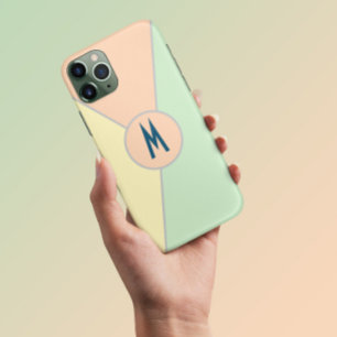 Retro 70s peach green teal pastel Colour block iPhone 13 Pro Max Case