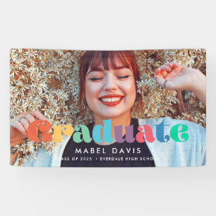 Retro 70s Photo graduation celebration Graduate Banner