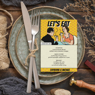 Retro 70's Pop Art Comic Book Fun Wedding Menu