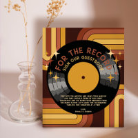 Retro 70's Rainbow Vinyl Record Wedding Guestbook