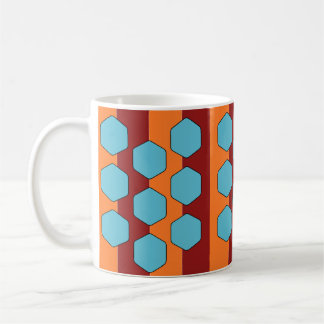 Retro 70s Red Orange Teal Pattern Coffee Mug