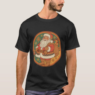 Retro 70s Santa Warm Tones  T-Shirt