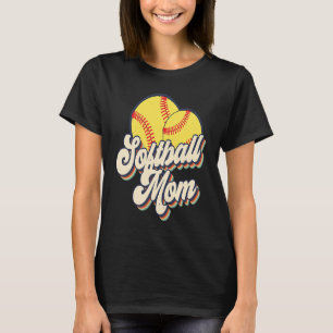 Retro 70s Softball Mom Cute Player Mama Team Sport T-Shirt