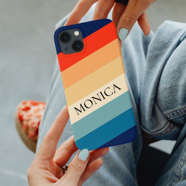 Retro 70s Stripes Groovy Colour Block Personalised Case-Mate iPhone Case (Creator Uploaded)