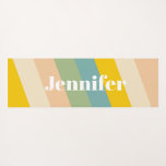 Retro 70s Stripes Personalised name Pastel  Yoga Mat<br><div class="desc">This design may be personalised in the area provided by changing the photo and/or text. Or it can be customised by clicking Personalise this Template and then choosing the click to customise further option and delete or change the colour of the background, add text, change the text colour or style,...</div>
