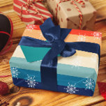 Retro 70s Stripes Snowflake Christmas Wrapping Paper<br><div class="desc">This design may be personalised in the area provided by changing the photo and/or text. Or it can be customised by clicking Personalise this Template and then choosing the click to customise further option and delete or change the colour of the background, add text, change the text colour or style,...</div>