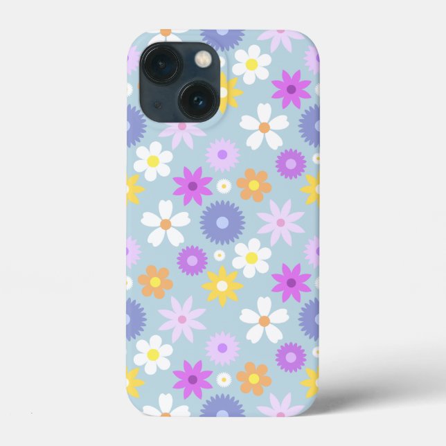 Retro 70s Style Flower Pattern Pastel Colours Case-Mate iPhone Case (Back)