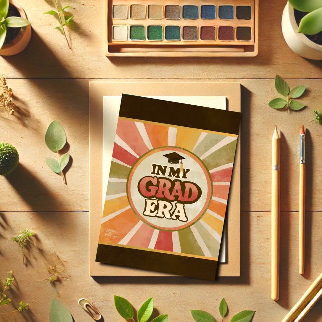 Retro 70s Stylish Funny In My Grad Era Quote Card (Creator Uploaded)