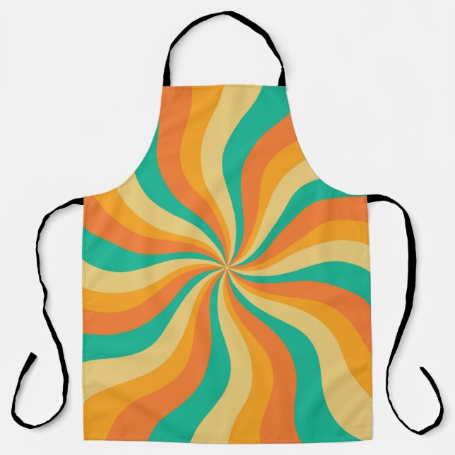 Retro 70s Sunburst Colourful Background Apron (Front)
