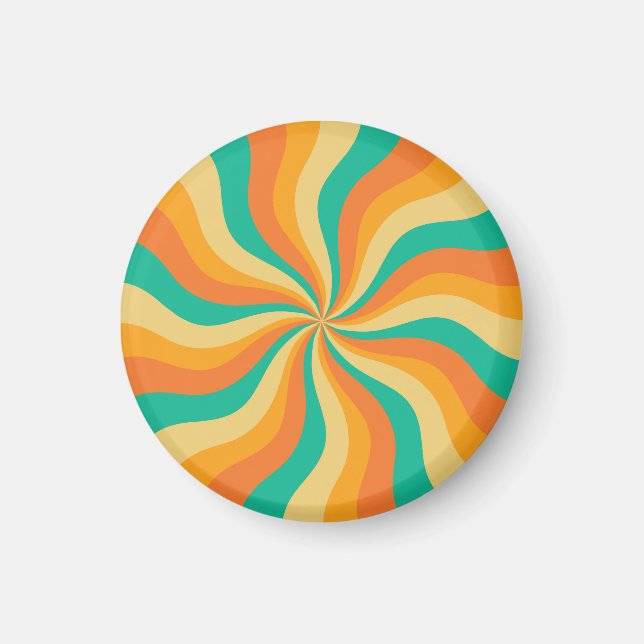 Retro 70s Sunburst Colourful Background Magnet (Front)
