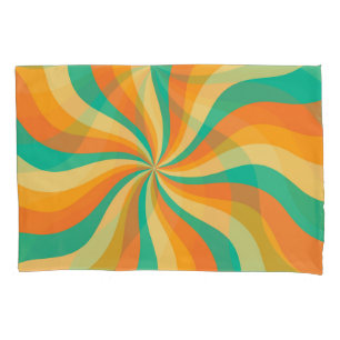 Retro 70s Sunburst Colourful Background Pillowcase