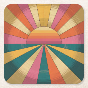 Retro 70s Sunset Coaster Set