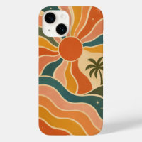 Retro 70s Sunset Waves & Palm Trees Aesthetic