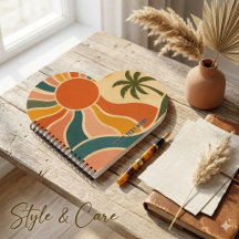 Retro 70s Sunset Waves & Palm Trees AestheticHeart