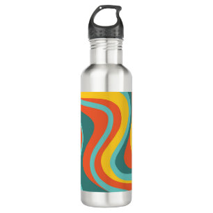 Retro 70s swirls background 710 ml water bottle