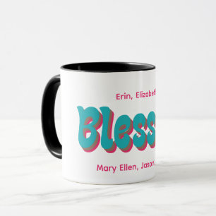 Retro 70s Thanksgiving BLESSED Stacked Gradient Mug