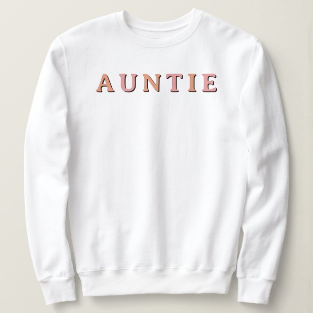 Retro 70's Themed Blush and Orange Auntie Sweatshirt (Design Front)