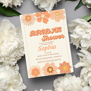 retro 70S trendy BRIDAL SHOWER Invitation