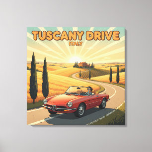 Retro 70s Tuscany Drive : Vintage Italy Travel Canvas Print