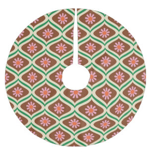 Retro 70s: Vintage Floral Pattern Brushed Polyester Tree Skirt